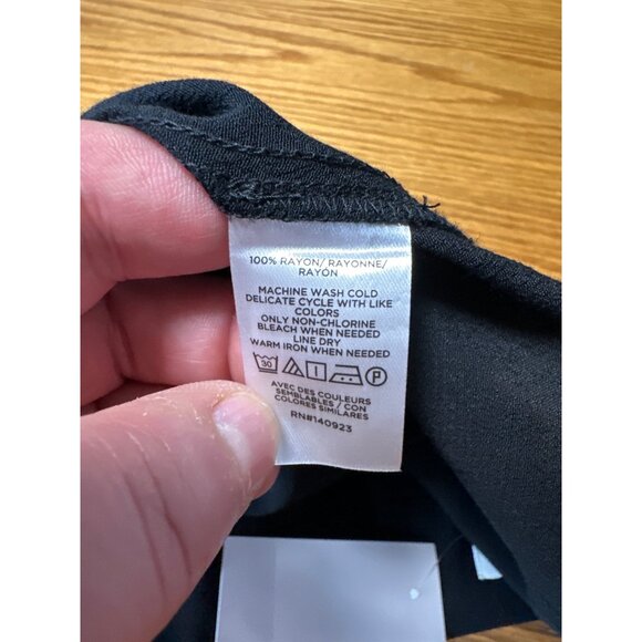 LOFT Womens Black Flowy A-Line Skirt Rayon Blend Side Zipper Closure Size 4 - Picture 5 of 8